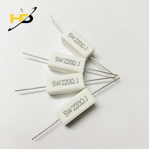 Điện Trở Sứ 5W 220R 5%, Điện Trở Công Suất