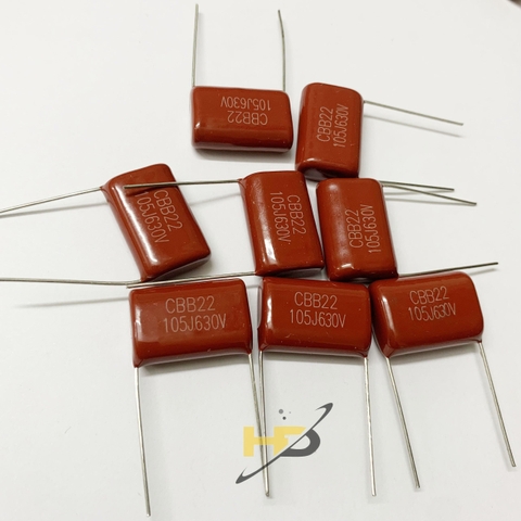 Tụ CBB 630V 105J 1uF  105J630V 21mm Nâu Đỏ