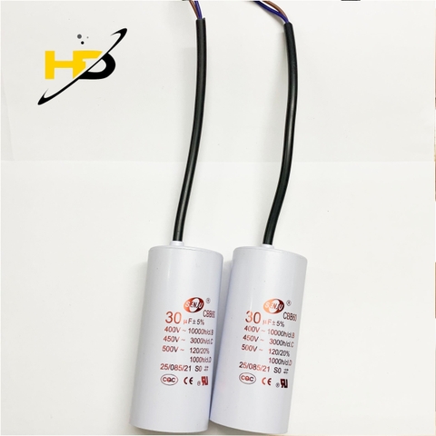 Tụ Ngậm Có Dây CBB60 30uF 450V 50~60Hz SENJU Vỏ Nhựa Mới