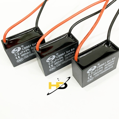 Tụ Quạt CBB61 2.2uF 450VAC Dây SENJU Loại Tốt