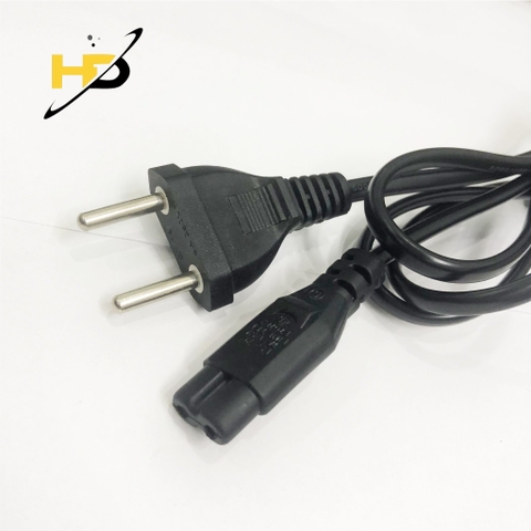 Dây Ovan Đen 2x0.7mm2 Dài 1.5m Đồng Zin Nhựa Zin Phích Dẹt Chân Tròn 4.0 Đồng Đuôi Ép Rắc Số 8