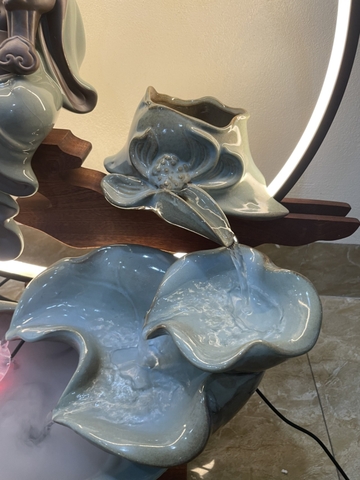 Thác Nước Phong Thủy Di Lặc Kích Thước To chất liệu Gốm Tráng Men Decor Trang Trí Nhà Cửa Phong Thủy, Tiểu Cảnh Sân Vườn và bị bị