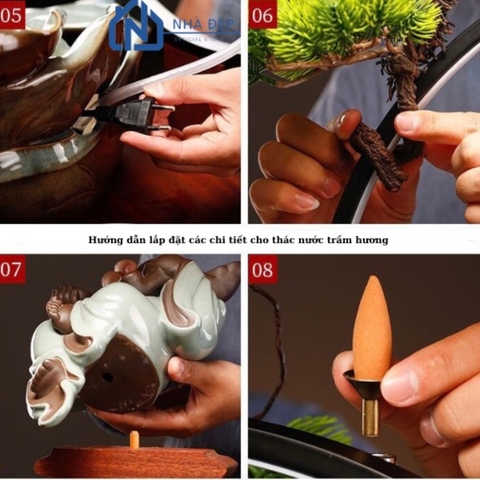 Thác Nước Phong Thủy Di Lặc Kích Thước To chất liệu Gốm Tráng Men Decor Trang Trí Nhà Cửa Phong Thủy, Tiểu Cảnh Sân Vườn và bị bị