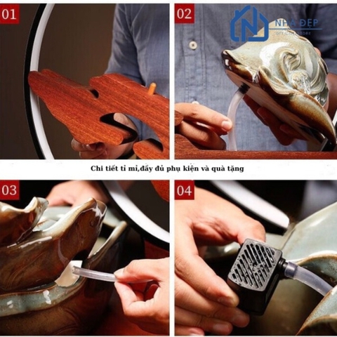 Thác Nước Phong Thủy Di Lặc Kích Thước To chất liệu Gốm Tráng Men Decor Trang Trí Nhà Cửa Phong Thủy, Tiểu Cảnh Sân Vườn và bị bị
