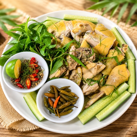 Gà Hấp Lá Chanh Chặt Miếng