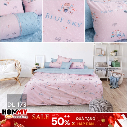 Mẫu Chăn Ga Gối Hanvico Blue Sky DL173 vải cotton cao cấp