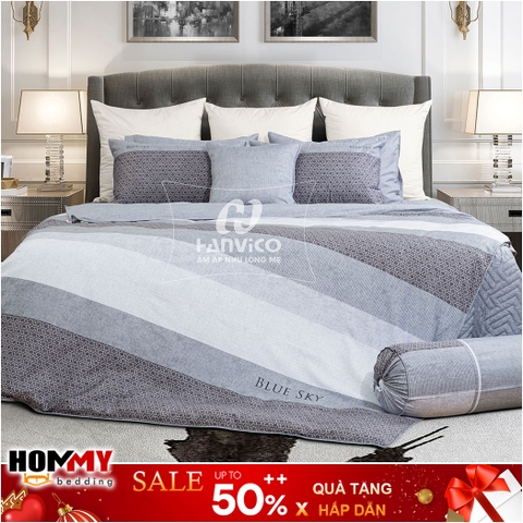 Mẫu Chăn Ga Gối Hanvico Blue Sky DLP185 vải cotton cao cấp (bán lẻ)