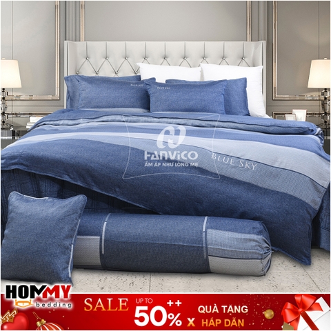 Mẫu Chăn Ga Gối Hanvico Blue Sky DLP190 vải cotton cao cấp (bán lẻ)