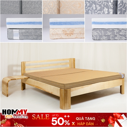 Đệm Bông Ép Hanvico vải gấm cao cấp chống khuẩn