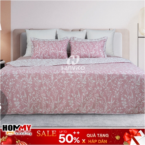 Bộ Chăn Ga Gối Hanvico Living LV36 vải cotton cao cấp