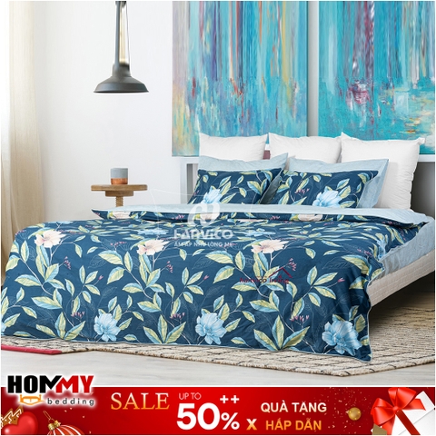 Bộ Chăn Ga Gối Hanvico Living LV17 vải cotton cao cấp