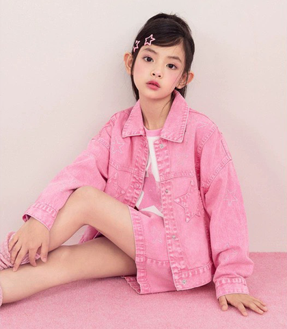 K4 - Áo khoác jean hồng - 3247