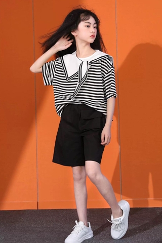 Set quần đen và áo sọc đen trắng 3150