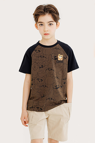 A30 - Áo phông NÂU in gấu - 3329