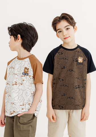 A30 - Áo phông NÂU in gấu - 3329