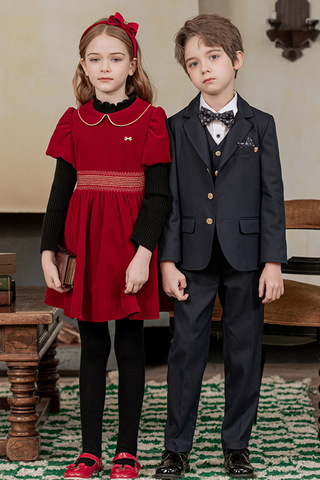 K22 - Áo khoác Vest bé trai màu xanh đen - 3283