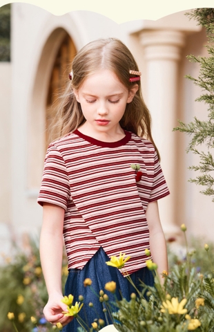 A60 - Áo phông kẻ sọc đỏ - 3142