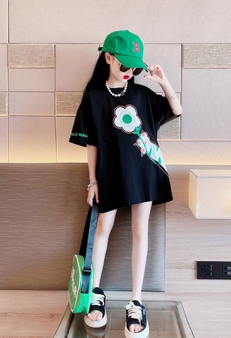 A66 - Váy cotton hoa xanh - 3066