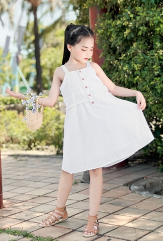 V47 - Váy thô thêu hoa trắng - 2857