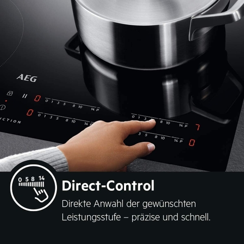 Bảng điều khiển cảm ứng Direct Control - Bếp từ AEG IKE64450XB khung thép