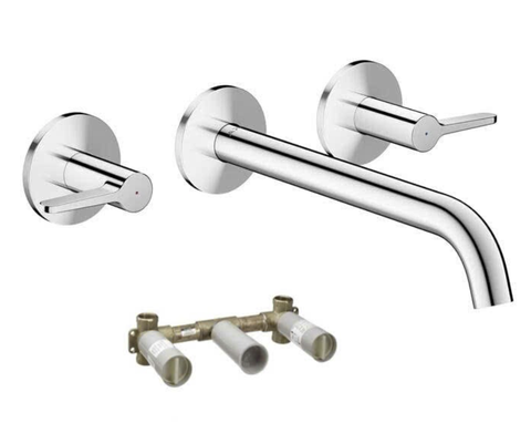 Combo vòi lavabo treo tường Axor 48160000 chrom + đế âm
