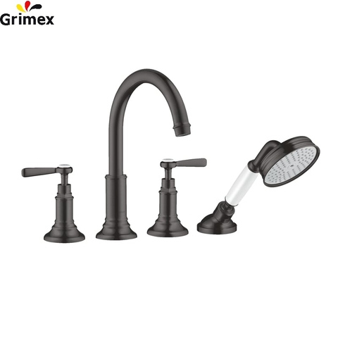 Vòi Bồn Tắm AXOR Montreux Wannenrandarmatur, Zweigriffmischer schwarz chrom gebürstet 16554340