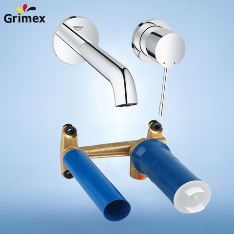 Combo Vòi rửa mặt Lavabo Grohe Essence 2-Loch 19408001 + đế âm 23571000