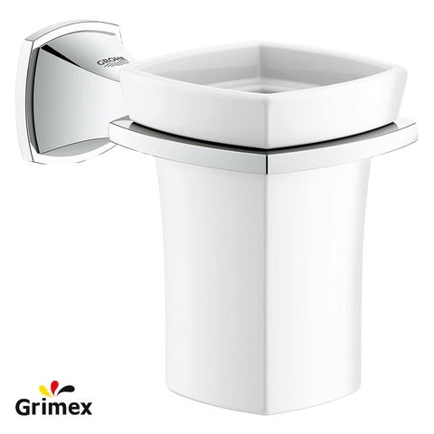 Bộ ly cốc đựng bàn chải, kem đánh răng treo tường Grohe Grandera Chrome 40626000