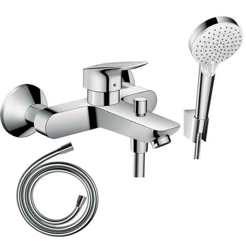 Hansgrohe Logis Bathtub Faucet Set with Crometta 100 Vario Hand Shower