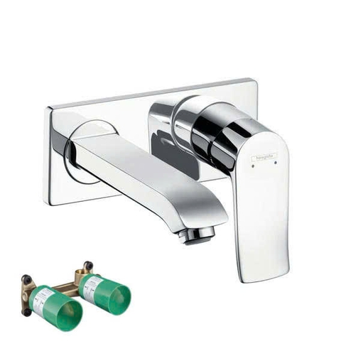 Combo vòi lavabo âm tường Hansgrohe Metris 31251000 chrom + đế âm