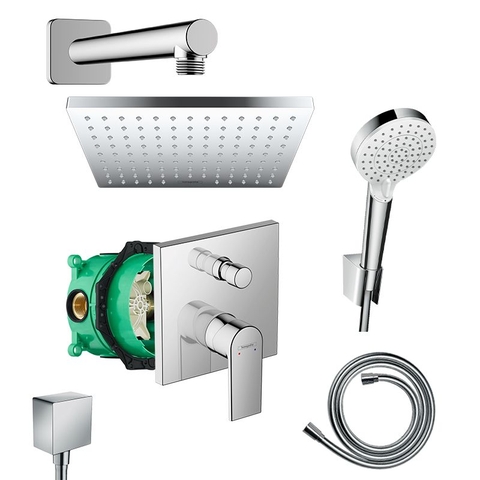 Sen Tắm Âm Tường Hansgrohe Vernis Shape concealed shower system with overhead shower 230 and iBox.