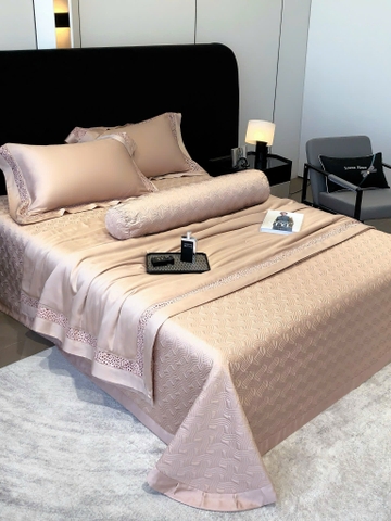 Set chăn ga gối 5 món Tencel 120s Lovewe 2024 (ga trần phủ)