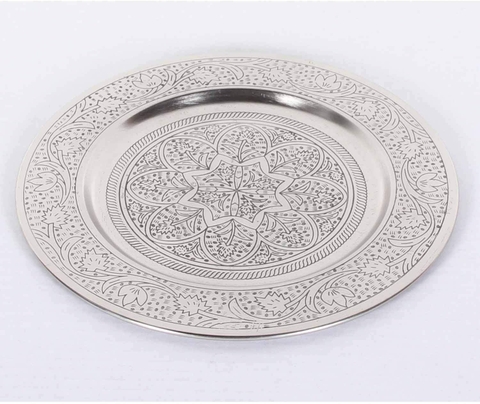 Mâm tròn Casa Moro handmade Ma-rốc Hoyam 40 và 50cm/ 2 màu mạ bạc và mạ vàng