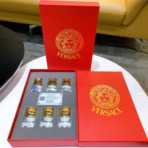 Set 6 chén rượu Bohemia mạ vàng