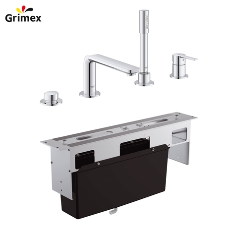 Vòi bồn tắm 4 lỗ Grohe Lineare + đế âm (19577001 + 29037000)