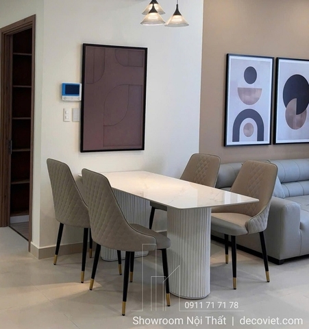 Bàn Ăn 4 Ghế Mặt Đá 2755S