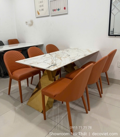 Bàn Ăn 6 Ghế Chân Inox Hiện Đại 2795S