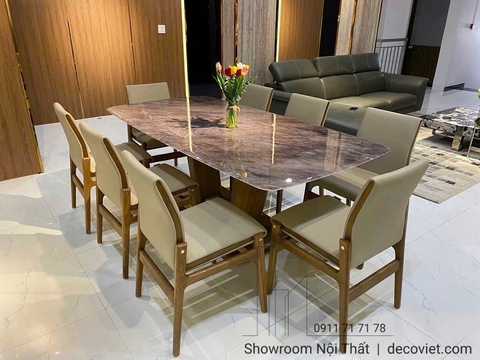 Bàn Ăn 8 Ghế Gỗ Sồi Nga Cao Cấp 2733S