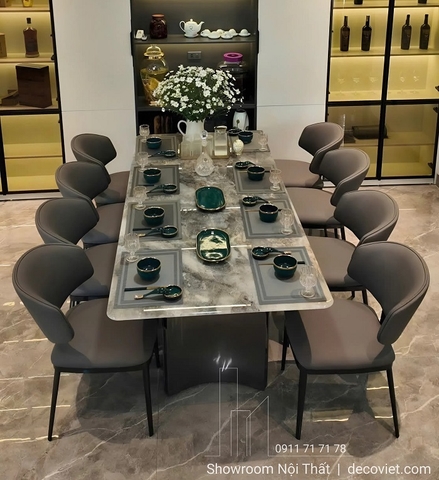 Bàn Ăn 8 Ghế Mặt Đá Cao Cấp 2892S