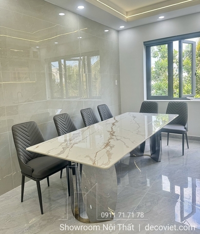 Bàn Ăn Mặt Đá 6 Ghế Nhập Khẩu 2202S
