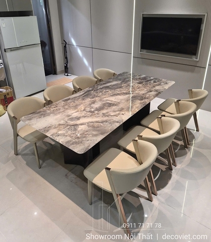 Bàn Ăn Mặt Đá Tự Nhiên 8 Ghế 2774S