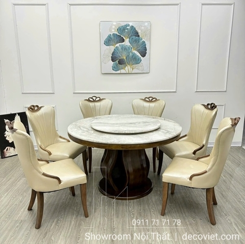 Bàn Ăn Tròn 6 Ghế Cao Cấp Hà Nội 2554S