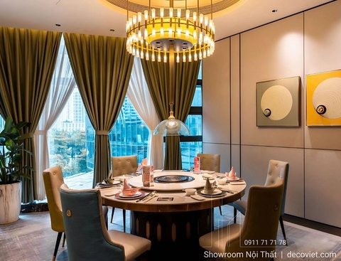 Bàn Ăn Tròn Nhà Hàng 6 Ghế 2759S
