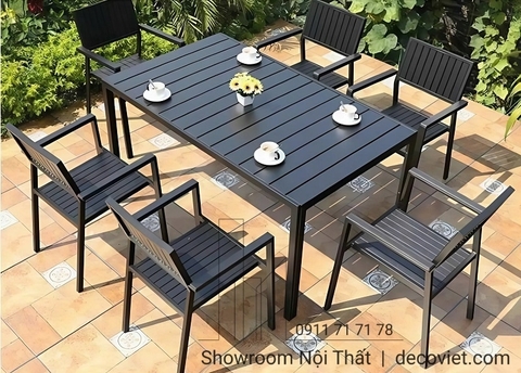 Bàn Nhôm Đúc Ngoài Trời 6 Ghế 2047T