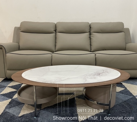 Bàn Trà Oval Mặt Đá Hiện Đại 419S