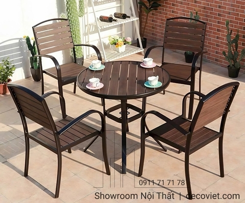 Bàn Tròn 4 Ghế Ngoài Trời 2091T