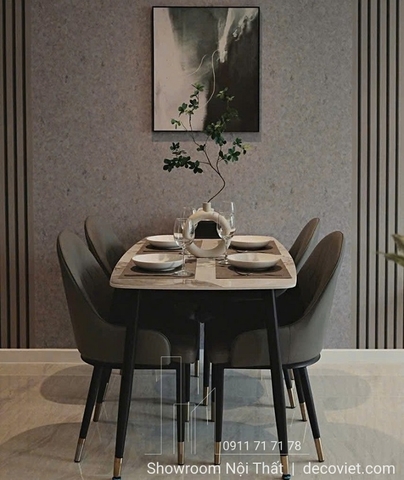 Bộ Bàn Ăn 4 Ghế Nhỏ Gọn 2695S