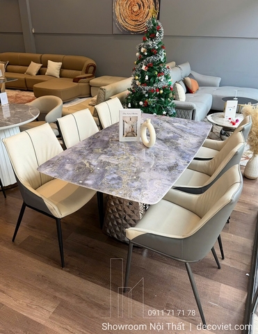 Bộ Bàn Ăn 6 Ghế Mặt Đá 2818S