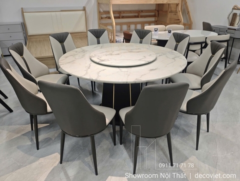 Bộ Bàn Ăn Tròn 10 Người Giá Rẻ 2852S