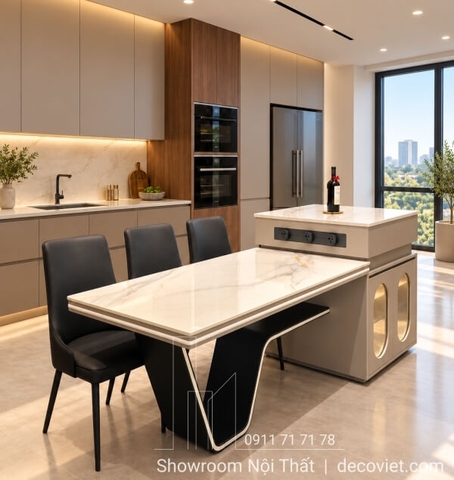Bàn Ăn Kết Hợp Bàn Đảo Bếp 2974S